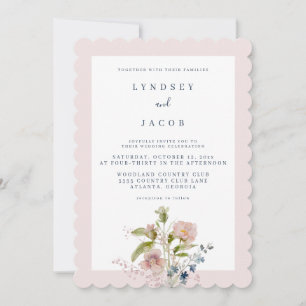 Convite de Casamento com Flor Silvestre do Jardim