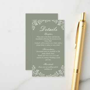 Convite de Casamento com Flor Silvestre em Verde S