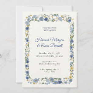Convite de Casamento com Flor Silvestre Pastoral C