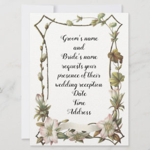 Convite de Casamento com Floral Emoldurado