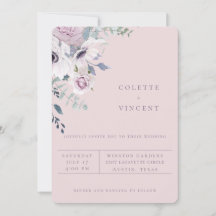 Convite de Casamento com Floral Garden Dusty Blush
