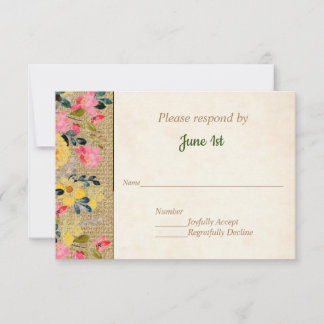 Convite de Casamento com Flores Campestres em Saca