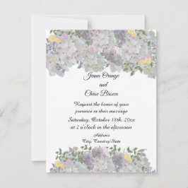 Convite de Casamento com Flores de Jardim Rústico 