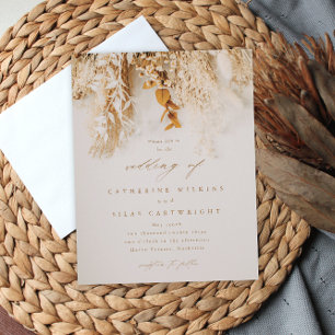 Convite de Casamento com Flores de Outono Boho Eco