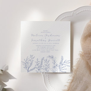Convite de Casamento com Flores de Vinca e Rosas