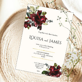 Convite de Casamento com Flores Luxuriantes