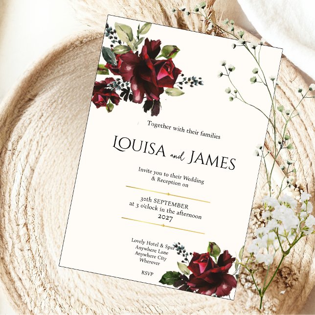 Convite de Casamento com Flores Luxuriantes (Criador carregado)