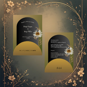 convite de casamento com flores secas de outono ma
