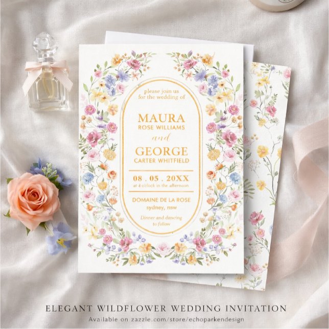 Convite de casamento com flores silvestres (Criador carregado)