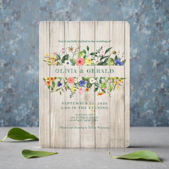Convite de Casamento com Flores Silvestres da Prim (Criador carregado)
