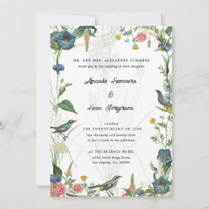 Convite de Casamento com Flores Silvestres do Jard