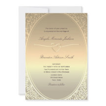 Convite de Casamento com Folha de Ouro Falsa e Cód