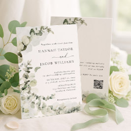 Convite de Casamento com Folhagem de Eucalipto