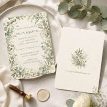 Convite de Casamento com Folhagem de Eucalipto, Ve