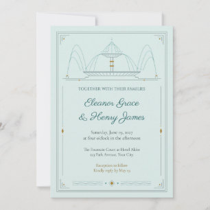 Convite de Casamento com Fonte Art Deco