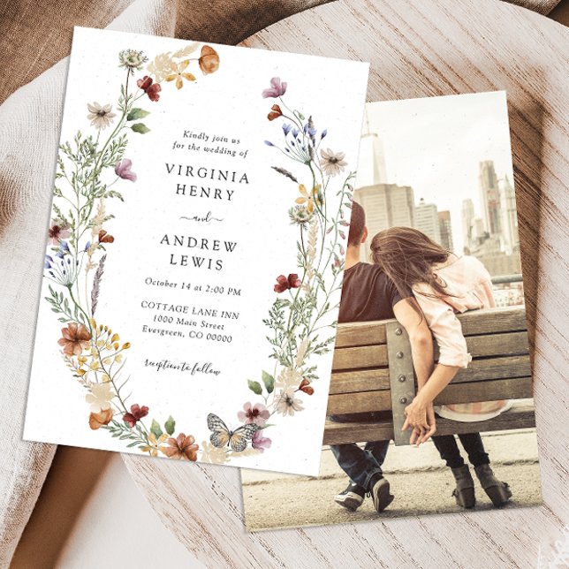Convite de Casamento com Foto Boho (Criador carregado)