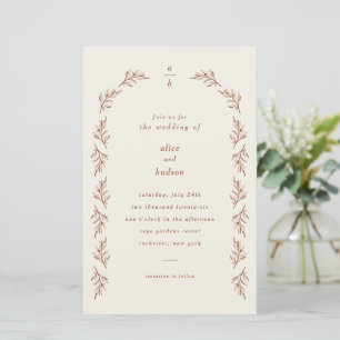 Convite de Casamento com Foto Boho Arco de Galho O