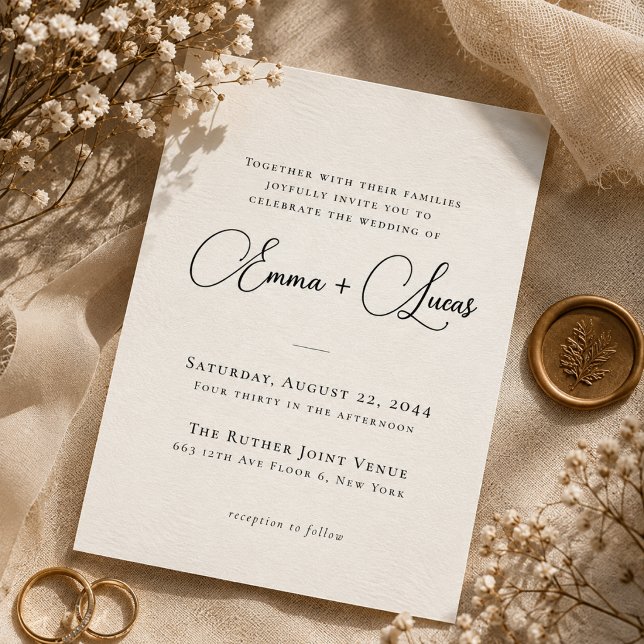 Convite de Casamento com Foto Boho Simples | Grafi (Criador carregado)