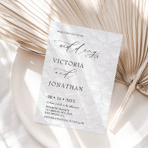Convite de Casamento com Foto Branco Moderno 