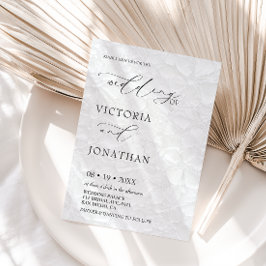 Convite de Casamento com Foto Branco Moderno