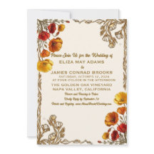 Convite de Casamento com Foto California Poppy Gol