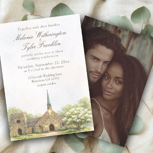 Convite de Casamento com Foto da Capela de Pedra e