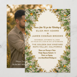 Convite de Casamento com Foto da Flor de Laranjeir