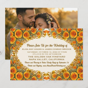 Convite de Casamento com Foto da Papoula da Califó