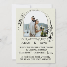Convite de Casamento com Foto de Arco Moderno