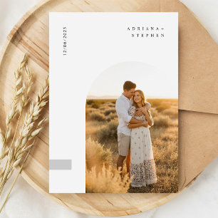 Convite de Casamento com Foto de Arco Simples e El