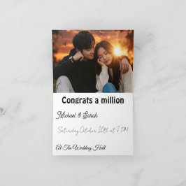 Convite de Casamento com Foto de Casal Romântico