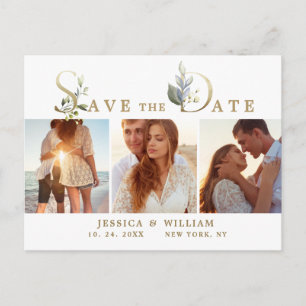Convite de casamento com foto de eucalipto em aqua