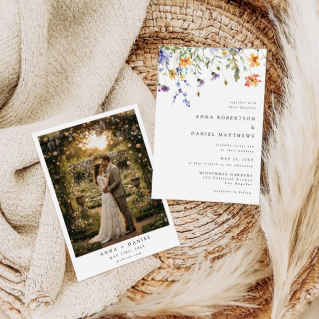 Convite de Casamento com Foto de Flor Silvestre El (Criador carregado)