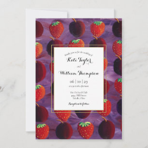 Convite de Casamento com Foto de Frutas Vermelhas 