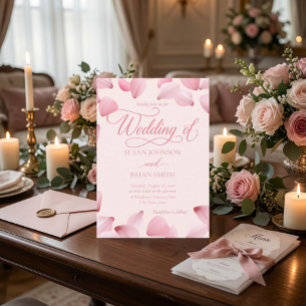 Convite de Casamento com Foto de Pétalas de Rosa R