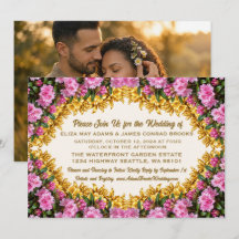 Convite de Casamento com Foto de Rododendros da Co