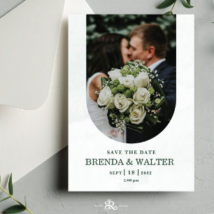 Convite de Casamento com Foto de Rosa Branca e Ver