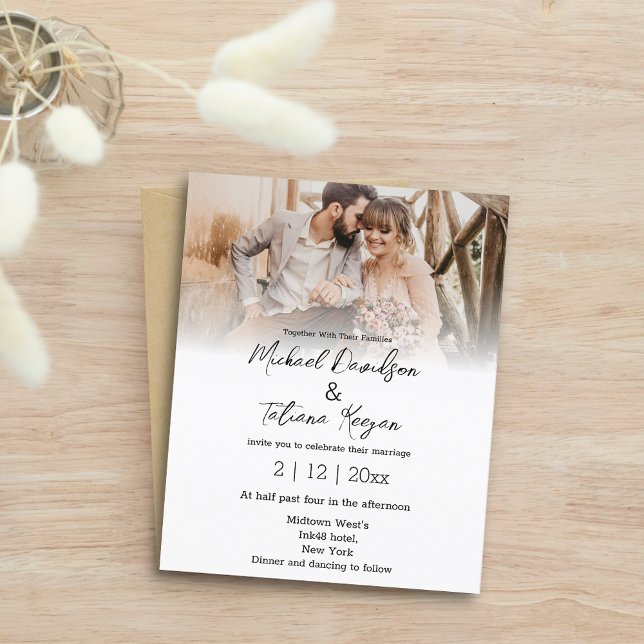 convite de casamento com foto desbotada elegante s (Criador carregado)