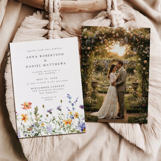 Convite de Casamento com Foto do Jardim de Flores  (Criador carregado)