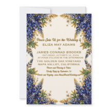 Convite de Casamento com Foto do Texas Bluebonnet
