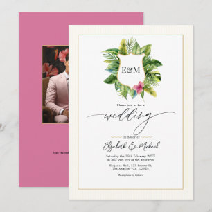 Convite de Casamento com Foto e Código QR de Veget