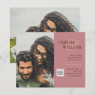 Convite de Casamento com Foto e Código QR para Eco