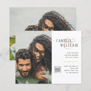 Convite de Casamento com Foto e Código QR para Eco