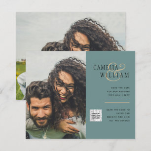 Convite de Casamento com Foto e Código QR para Eco
