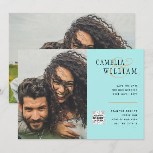 Convite de Casamento com Foto e Código QR para Sal