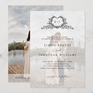Convite de Casamento com Foto e Crista de Caligraf