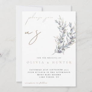 Convite de Casamento com Foto e Galho de Oliveira