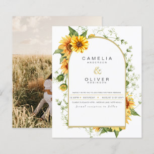 Convite de Casamento com Foto e Girassóis