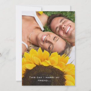Convite de Casamento com Foto e Girassol