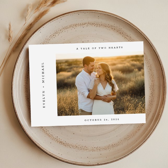 Convite de Casamento com Foto e QR Code em Letra M (Criador carregado)